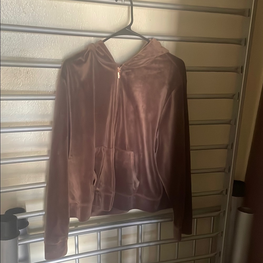 Juicy Couture Brown Velour Hooded Jacket